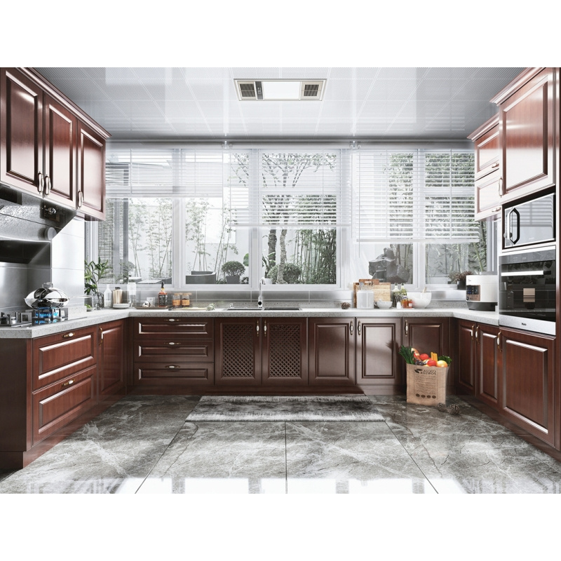 Factory Price American Style Kitchen Cabinet Set Shaker Door Custom Classic Solid Wood Kitchen Cabinet Designs For Prefab Houses