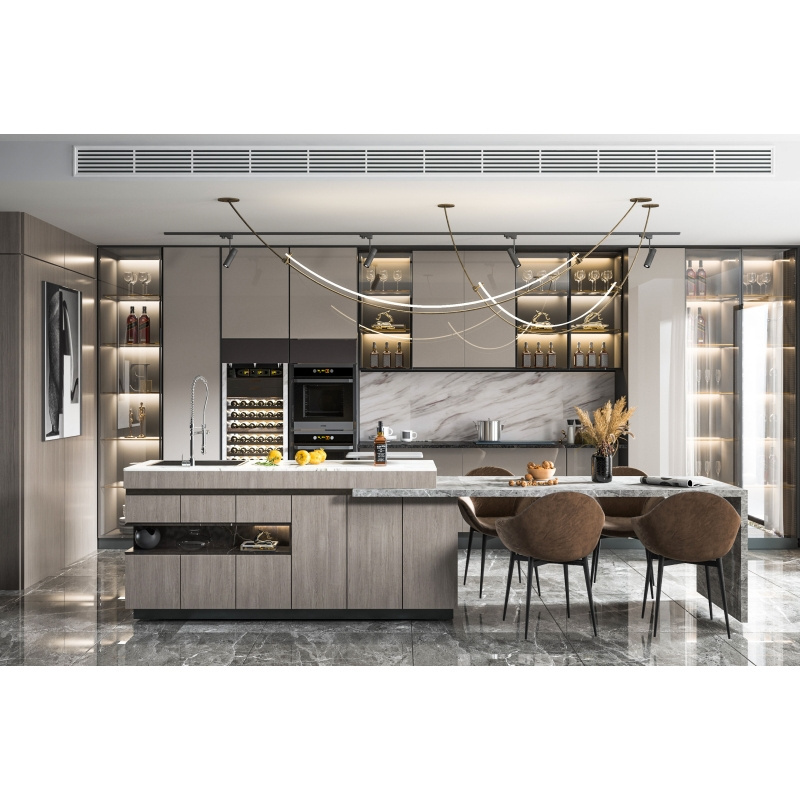 New Technology Customized Premium Classic Luxury Kitchen Cabinets With Island Plywood Modular Kitchen Cabinet