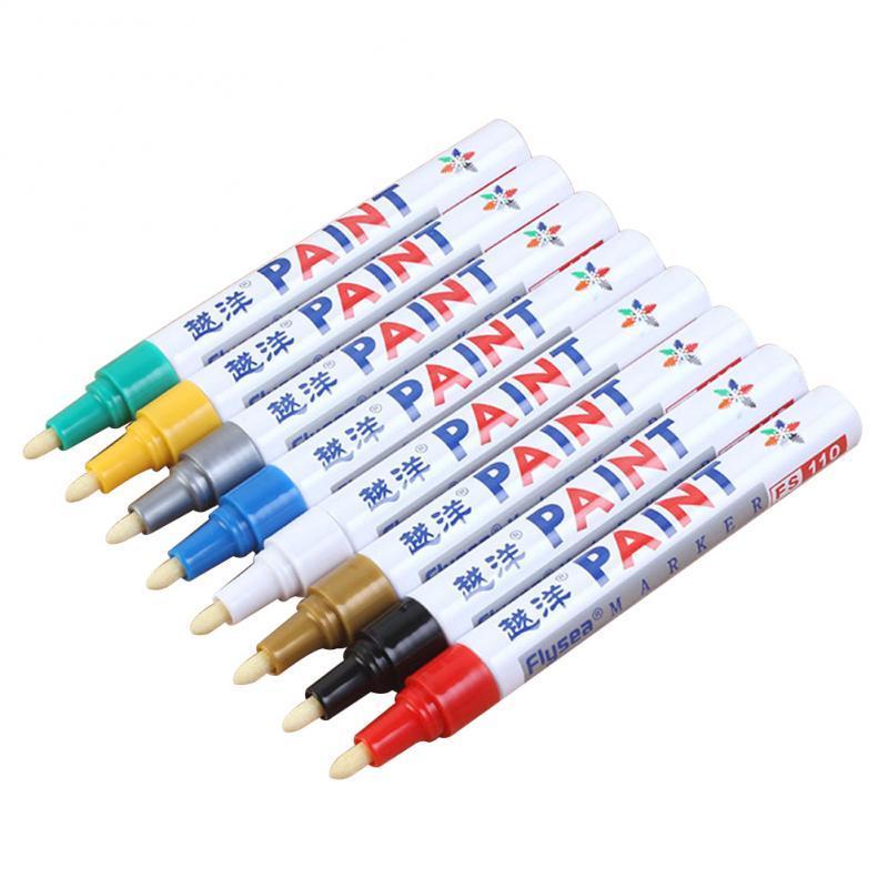 12Color Waterproof Car Paint Pen Care Car Wheel Tire Oily Mark Pen Auto Rubber Tyre Tread Metal Permanent Paint Marker Paint Pen