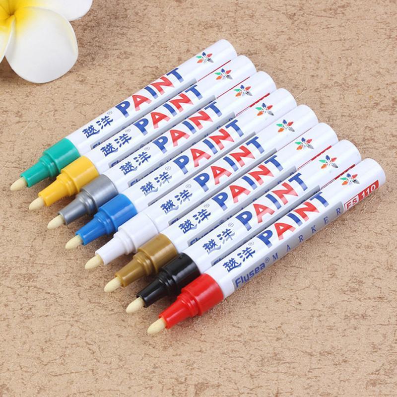 12Color Waterproof Car Paint Pen Care Car Wheel Tire Oily Mark Pen Auto Rubber Tyre Tread Metal Permanent Paint Marker Paint Pen