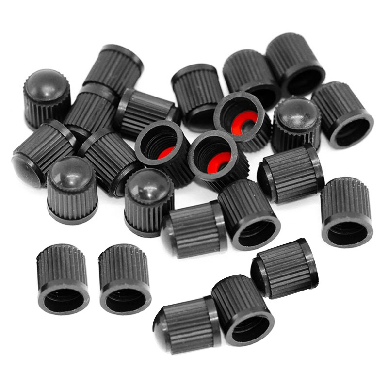 Tire Valve Caps Black with O Rubber Ring Universal Stem Covers for Cars Bike and Bicycle Trucks Motorcycles