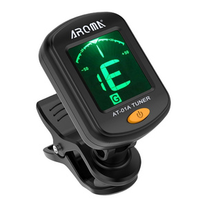 AROMA AT-01A Guitar Tuner Rotatable Clip-on Tuner LCD Display for Chromatic Acoustic Guitar Bass Ukulele Guitar Accessories