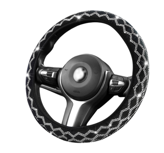 Car Steering Wheel Cover Breathable Anti Slip Steering Covers Suitable 37-38.5cm Auto Decoration Carbon Fiber