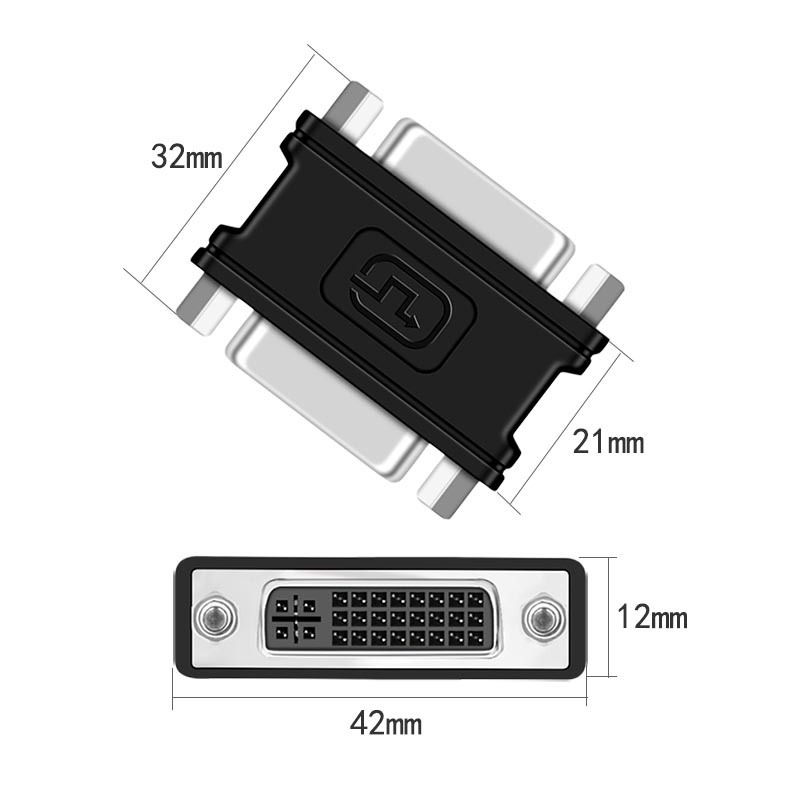 DVI Female To Female Converter DVI-I 24+5 F/F Mini Gender Changer Adapter For DVI Cable Extension Connector