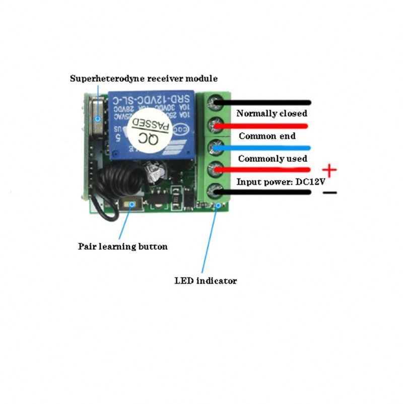 433 Mhz Wireless Remote Control Switch DC 12V 1CH relay 433Mhz Receiver Module For learning code Transmitter Remote