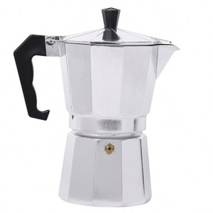 Stovetop Espresso Maker Aluminium with Brown Handle Express Espresso Maker High Quality Espresso Coffee Pots 1/2/3/6/9 Cups