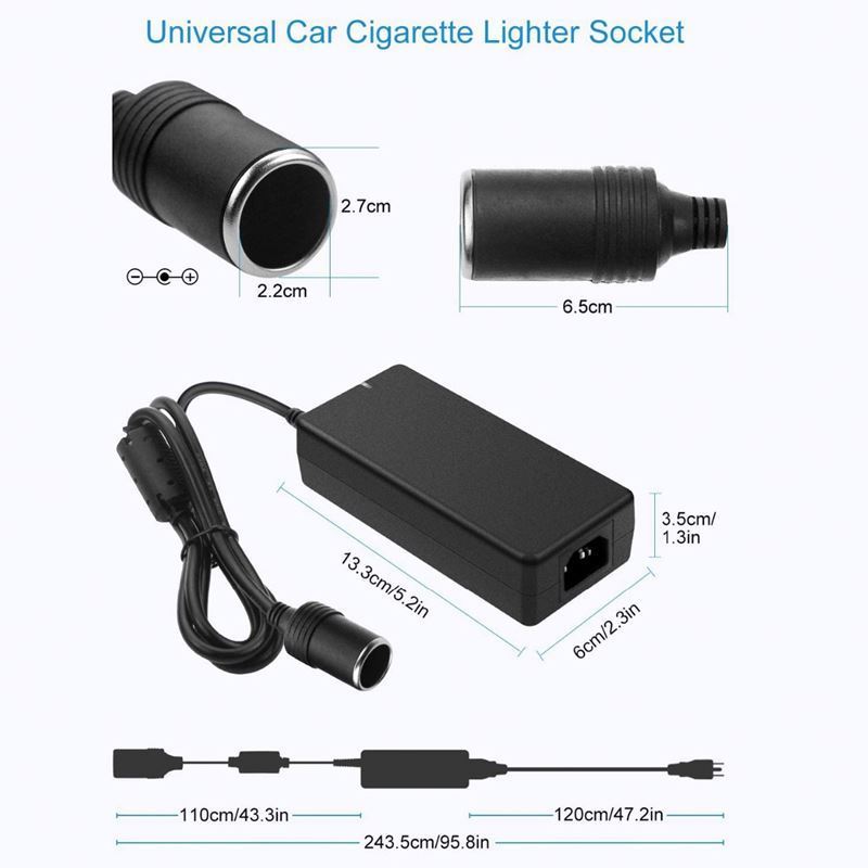 Car Power Adapter Cigarette Lighter Converter Power Convert AC Adapter DC 110V/ 220V to 12V 6A Power Adapter Supply Lighter