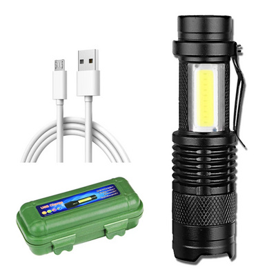 Mini Rechargeable LED Flashlight Zoomable Led Flashlight Built-in Battery Mini Torch Lamp Waterproof For Outdoor Camping Lantern