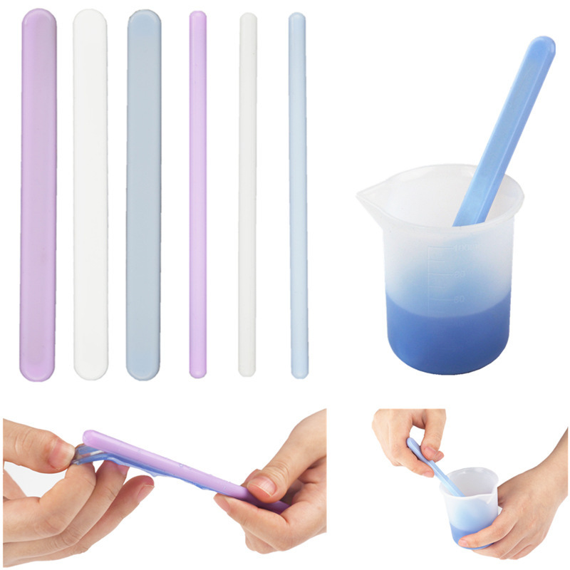 Silicone Stir Stick Stirring Rods for Mixing Resin Epoxy Liquid Paint Reusable Resin Tools Making DIY Crafts Facial Makeup