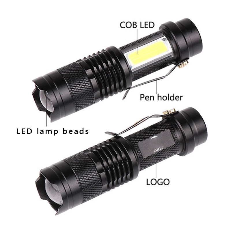 Mini Rechargeable LED Flashlight Zoomable Led Flashlight Built-in Battery Mini Torch Lamp Waterproof For Outdoor Camping Lantern