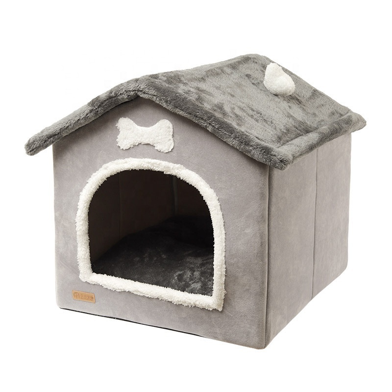 Dog House Indoor, Inside Dog House with Removable Cushion, Enclosed Warm Dog Bed  Tent for Dog and Cats