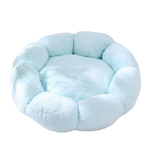 Cat Beds for Indoor Cats,  Fluffy Flower Cat Bed Machine Washable Non-Skid, Anti Anxiety Small Dog Beds