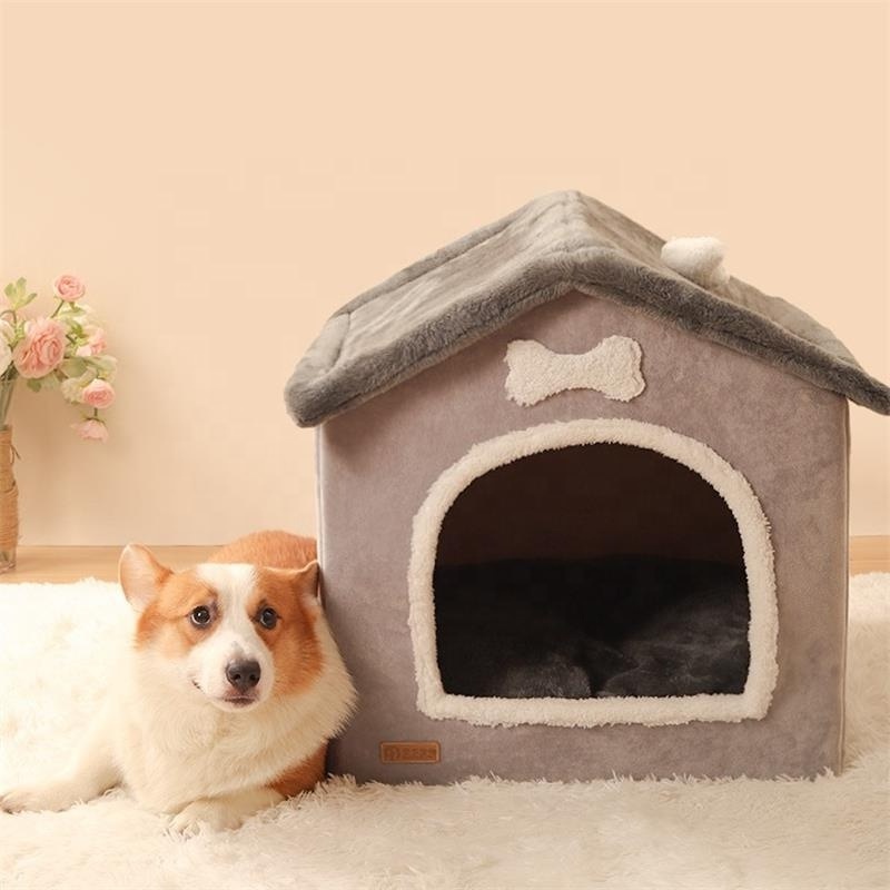 Dog House Indoor, Inside Dog House with Removable Cushion, Enclosed Warm Dog Bed  Tent for Dog and Cats