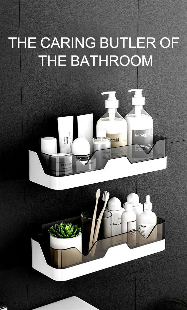 Plastic Shelves Adhesive Bathroom Shelf Simple Toilet Rack Shelf Bathroom Rack Storage