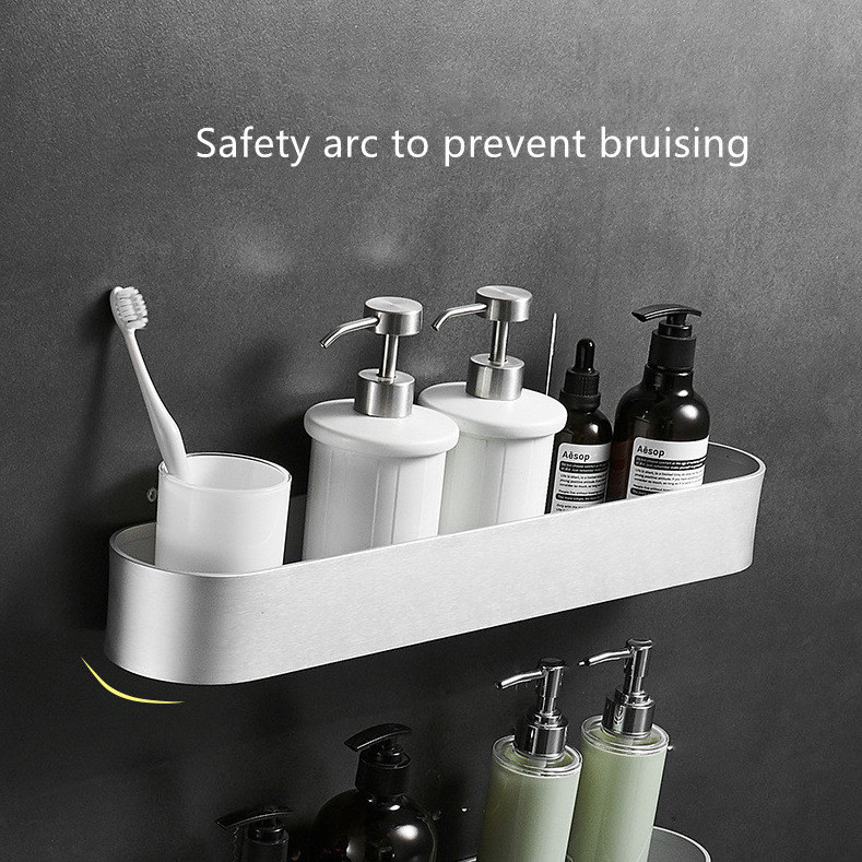 Bathroom Rack Multifunctional Bathroom Storage Rack Towel  Wall Hanging Punch-Free Space Aluminum Aluminum Rack