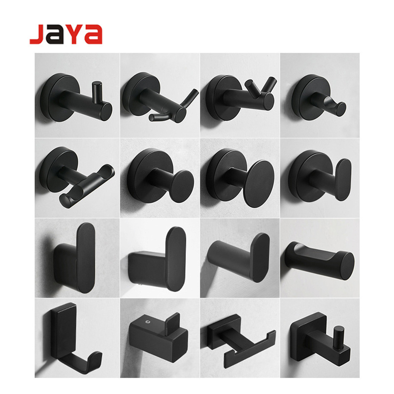 JAYA Door Hanger Clothes Coat Rack Wall 304 Stainless Steel Decorative Wall Mounted Metal Black Tools Carton Package Provide