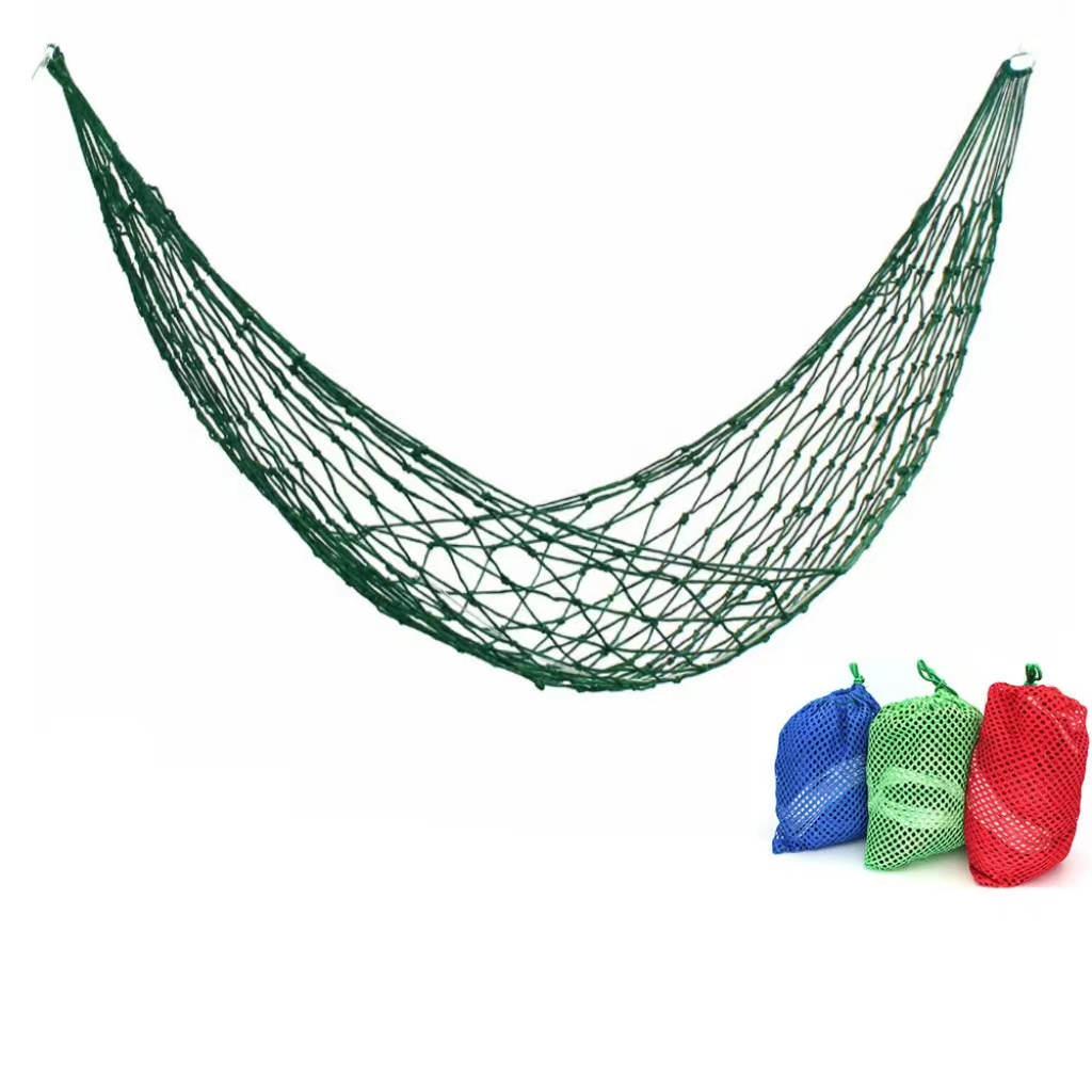 Bestseller Factory Supply Single Hammock/nylon Rope Hammock Outdoor Mesh Hammock/portable Camping Leisure Mesh Hammock