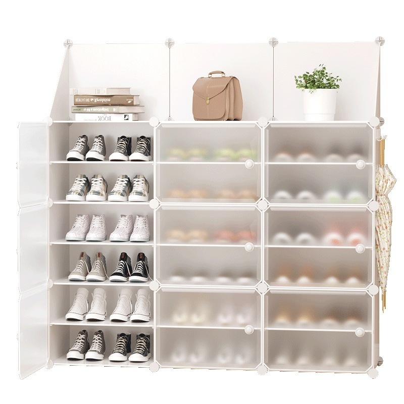 Multi Use Diy Plastic  Cube Shoe Rack,Shoes Cabinet Black  Transparent Shoe Storage Box For Home baby wardrobe plastic