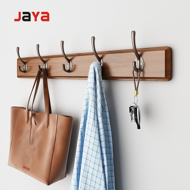 JAYA Decorative Hanging Hooks Wall Mounted Hook Rail Coat Rack Black and Gold Robe hook