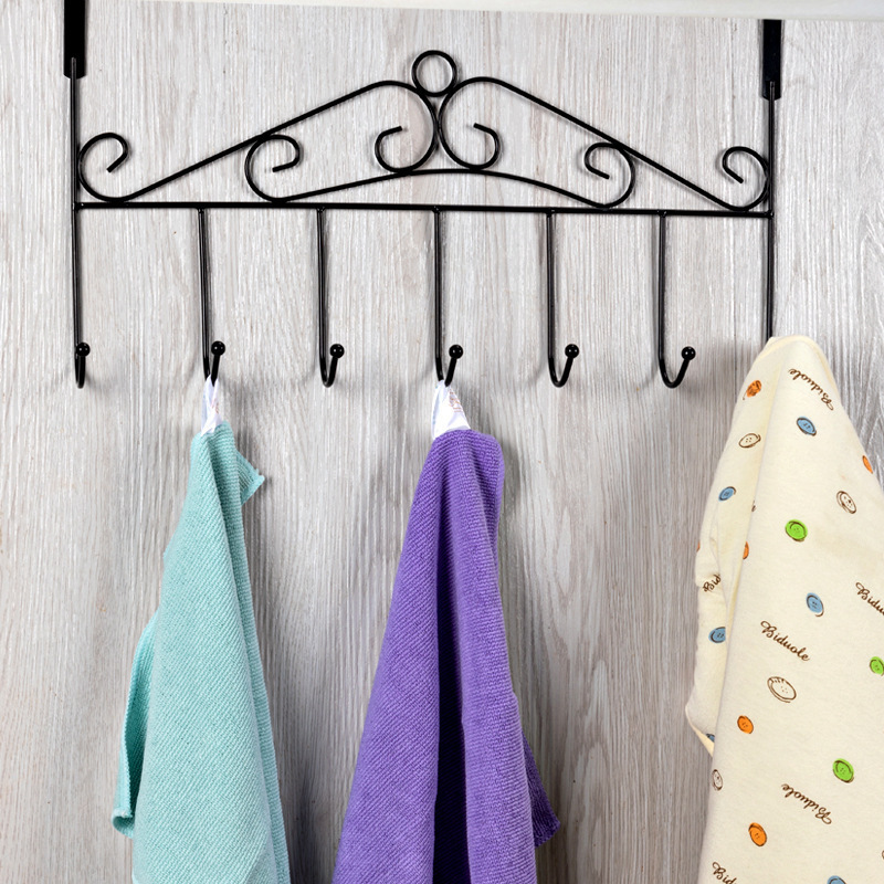 Home Over Door Back Hat Key Hook Hooks Hanger Rack Iron Single Clothing Organizer for Clothes Bathroom Kitchen Aluminum Metal