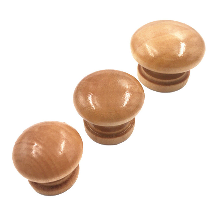 Furniture Small Drawer Knob Kitchen Cabinet Smooth Wood Touch Feel OEM High Quality Handmade Pull Wooden Furniture Handle & Knob