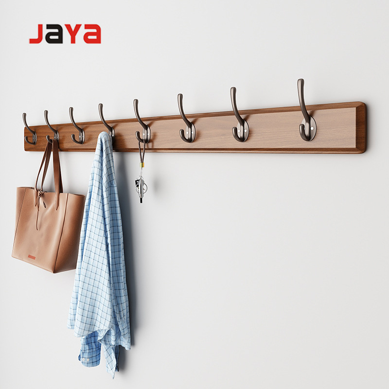 JAYA Decorative Hanging Hooks Wall Mounted Hook Rail Coat Rack Black and Gold Robe hook