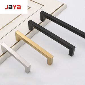 JAYA 3-15inch Black Cabinet Handles Stainless Steel Square Closet Drawer Cupboard Pulls Bathroom door knob Furniture Kitchen