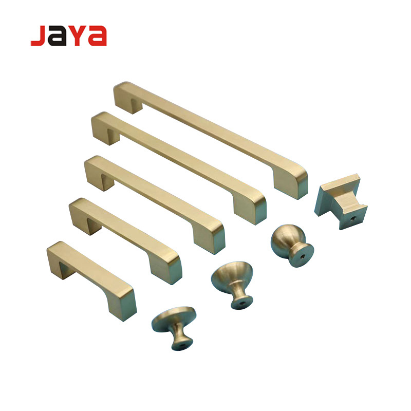 JAYA  gold cabinet drawer pulls kitchen hardware - brushed brass cabinet handles t bar door pull