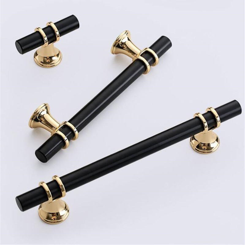 JAYA Door T Kitchen Handles Knobs Cabinet Handles Furniture Handle Hardware 2022 Gold Metal Modern Hollow Drawer Fashion Black