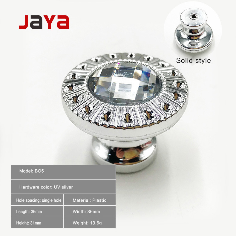 Factory Wholesale Furniture Bathroom Diamond Luxury Kitchen Bling Drawer Knob Cabinet Chrome Crystal Handle door knob