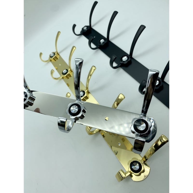 Large plum black diamond row hook european-style household living room door after aluminum alloy hook bathroom bedroom coat hook