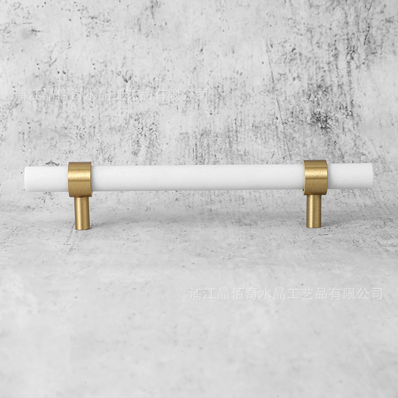 European retro light luxury atmosphere  Marble brass handle cabinets closet door drawer door handle knob