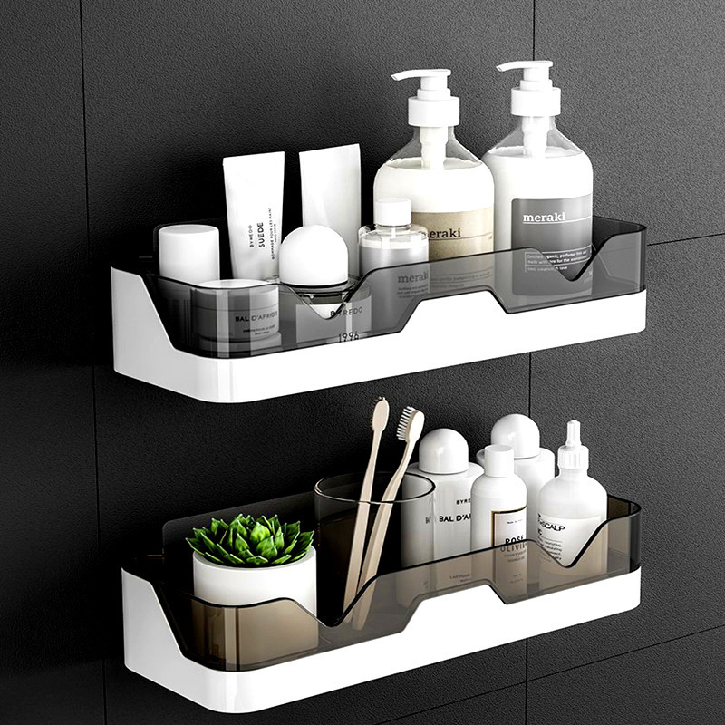 Plastic Shelves Adhesive Bathroom Shelf Simple Toilet Rack Shelf Bathroom Rack Storage