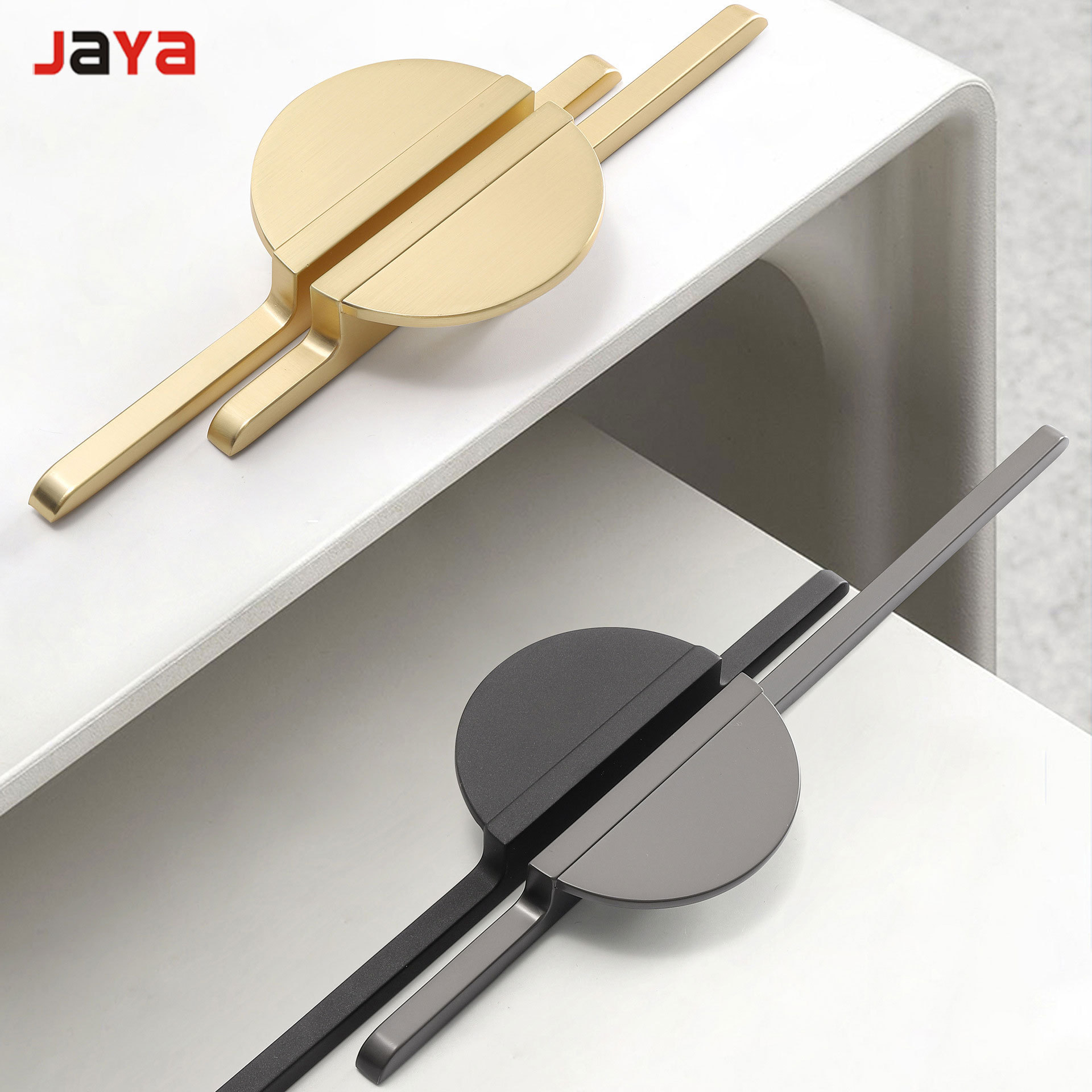 JAYA Semicircle Cabinet Handles Drawer Pulls Gold Black Kitchen Cabinet Handles Wardrobe Handle Dresser Pulls Knobs door knob