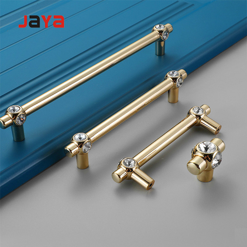 Golden luxury cabinet door crystal rustic handle jean Ou cabinet door handle drawer cupboard handles