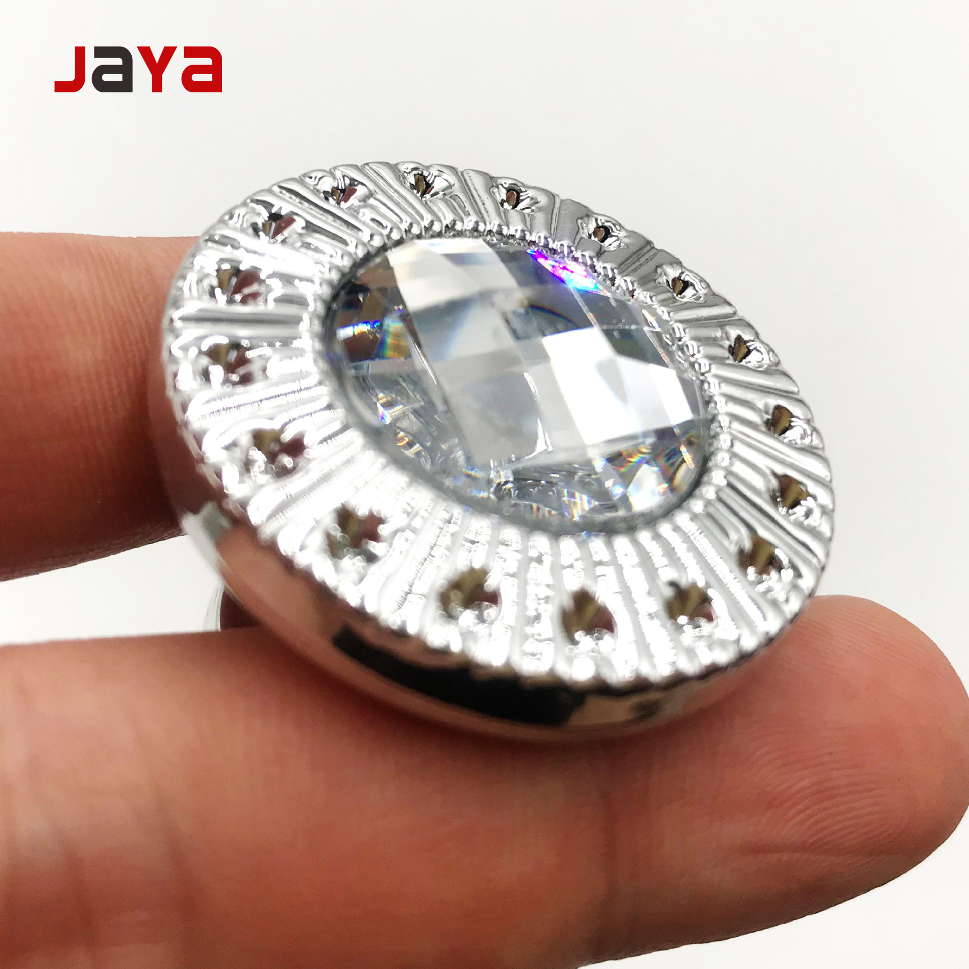 Factory Wholesale Furniture Bathroom Diamond Luxury Kitchen Bling Drawer Knob Cabinet Chrome Crystal Handle door knob