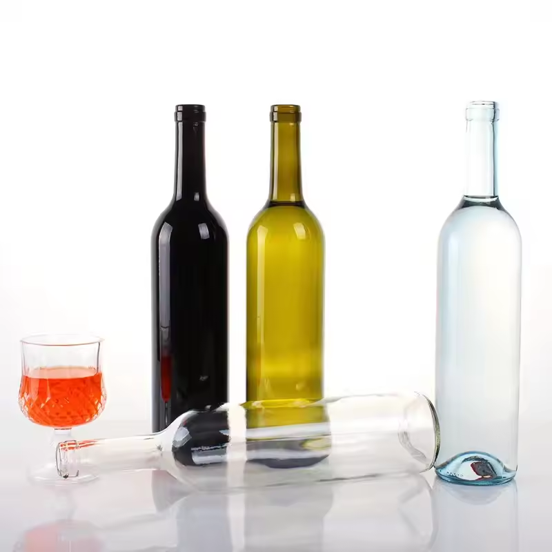 Green Transparent Wine Glass Bottle Amber Wine Bottle Clear 500ml 750ml Bordeaux Burgundy Empty Wine Bottle Black 1000ml 1500ml