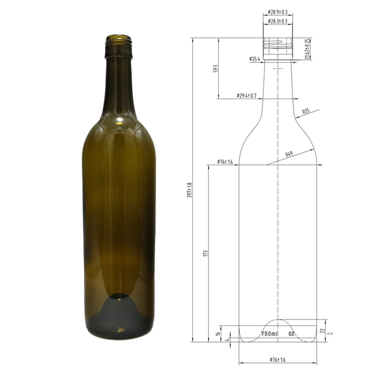 Green Transparent Wine Glass Bottle Amber Wine Bottle Clear 500ml 750ml Bordeaux Burgundy Empty Wine Bottle Black 1000ml 1500ml