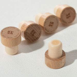 famlink Custom Made Luxury Wooden Top Wine Bottle Synthetic Cork Stopper T shape Wine Corks