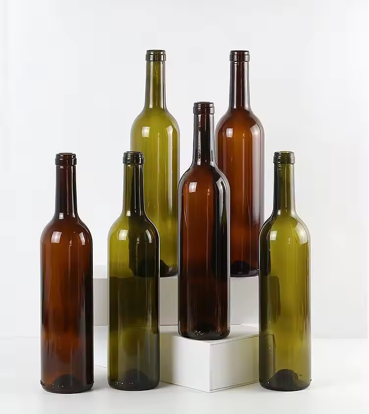 Green Transparent Wine Glass Bottle Amber Wine Bottle Clear 500ml 750ml Bordeaux Burgundy Empty Wine Bottle Black 1000ml 1500ml