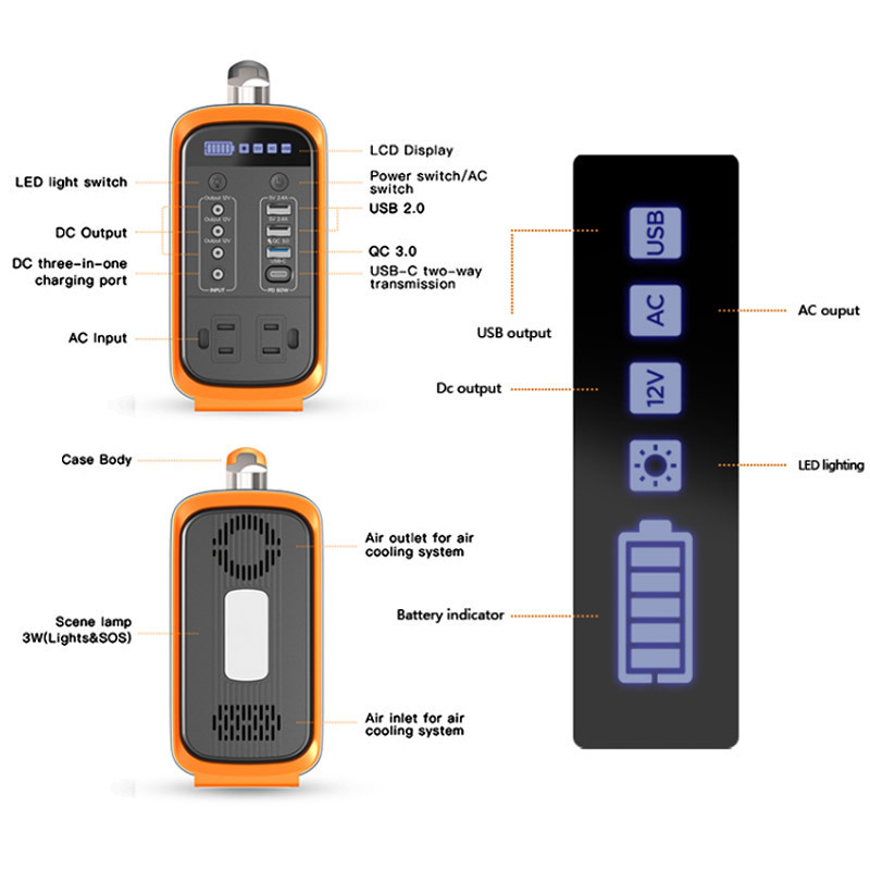 Portable Solar Generator Lifepo4 Power Energy System 336000mah Battery Portable Power Station With Solar Panels