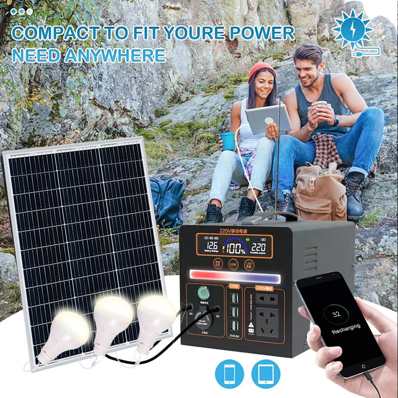 Solar Generator 1000w 2000w 220v Portable Power Bank Lithium Battery 1000w portable power supply With Solar Panels