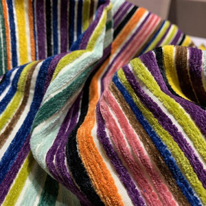 High quality modern design home deco fabric yarn dyed striped jacquard chenille upholstery fabric for lounge sofa chair