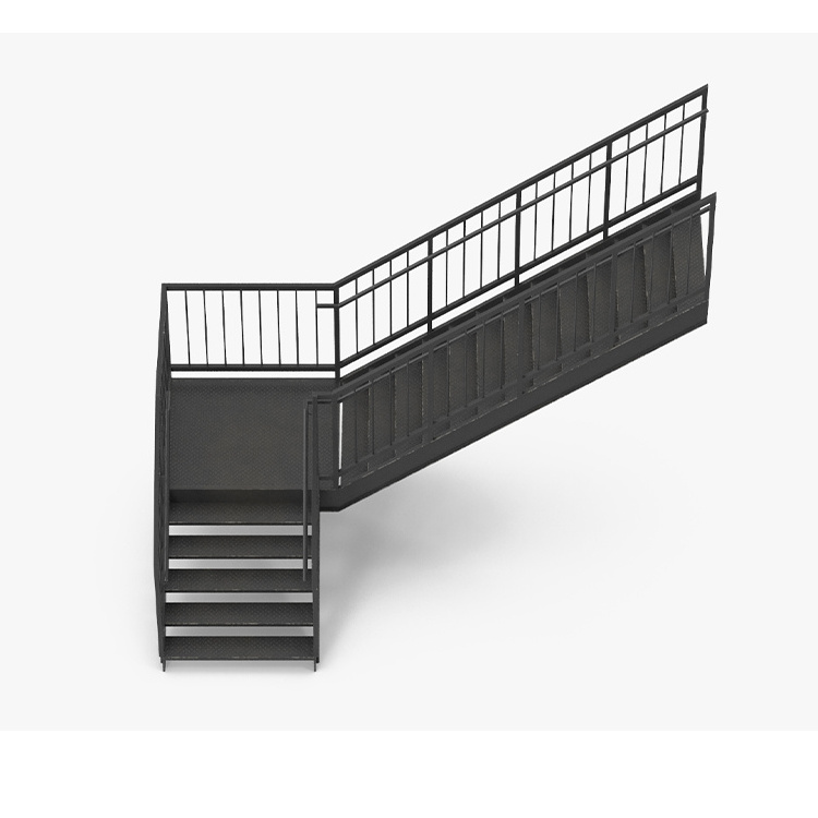 Outdoor metal fire escape staircase exterior prefab mild steel stairs