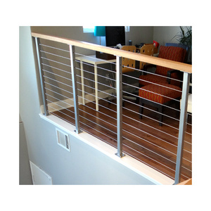 Professional Satin Finish Stainless Steel Wire Balustrade Systems Indoor Stair Wire Cable Railing