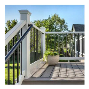 outdoor Cheap Deck Railings Glass Balustrade Handrail 304/316 Stainless Steel Post powder coating black Railing