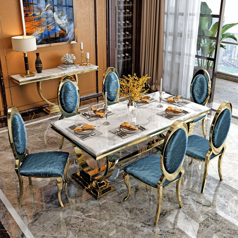 Foshan hotel furniture luxury kitchen furniture legs dinning table set 8 chairs dining room furniture