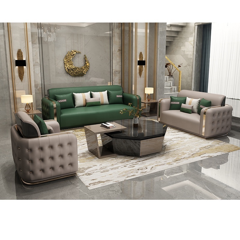 Luxury sofa sets modern simple light luxury Nordic style villa living room furniture combination sofa set