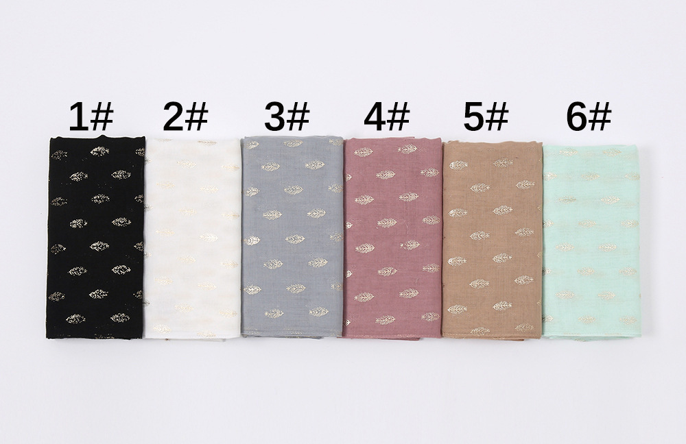 Factory wholesale new products warm shawl scarf voile material plain color length hot stamping printing viscose hijab scarf