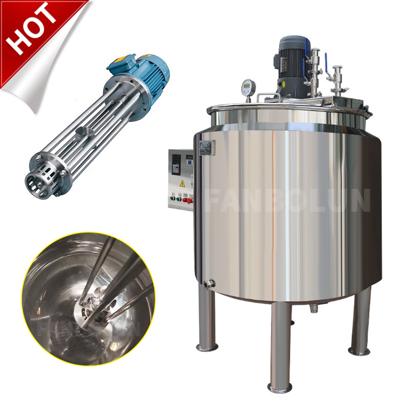 304/316 Stainless Steel Shampoo Soap Double Jacketed Mixer Liquid Detergent Electric Heating Mixing Tank with Agitator Heater